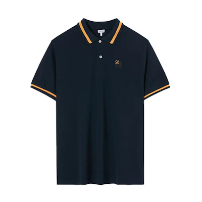 LOEWE Short Sleeve Embroidered Anagram Polo Shirt Navy H526341X99-5110