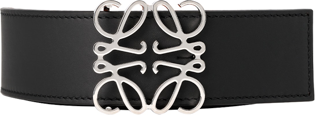 LOEWE Silver Logo Buckle Adjustable Calfskin Leather Belt for Men, 4cm Wide. 51501010-1555 Lookbook LOEWE Silver Logo Buckle Adjustable Calfskin Leather Belt for Men, 4cm Wide. 51501010-1555