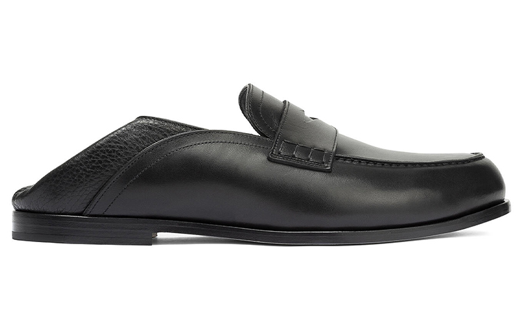 LOEWE Slip-On Loafers 'Black Calfskin Patchwork' 圖 2