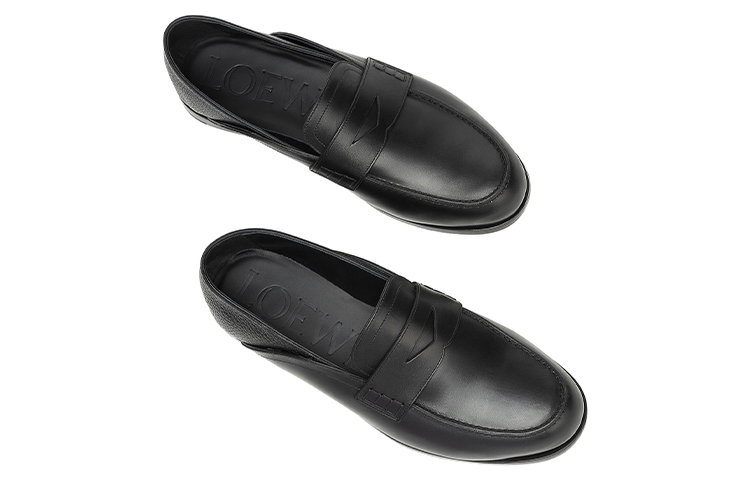 LOEWE Slip-On Loafers 'Black Calfskin Patchwork' 圖 3