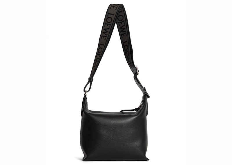 LOEWE Small Cubi Crossbody Bag In Supple Smooth Calfskin and Jacquard Black