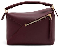 LOEWE Beg Puzzle Kecil Dalam Kulit Anak Lembu Klasik Burgundy Gelap Order LOEWE Beg Puzzle Kecil Dalam Kulit Anak Lembu Klasik Burgundy Gelap