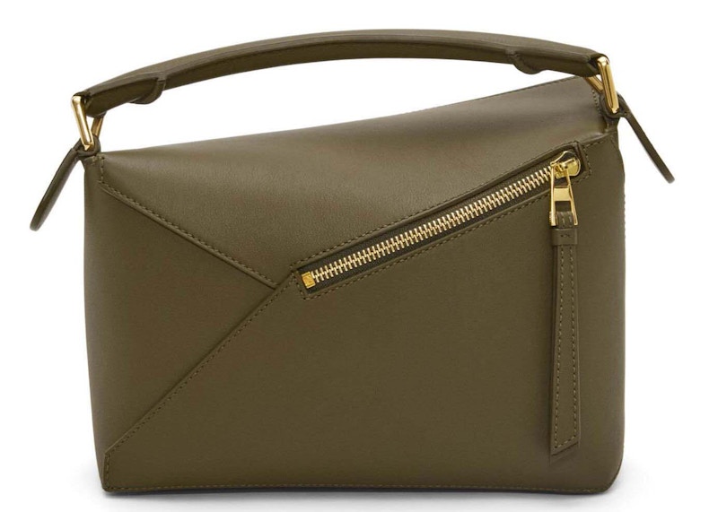 LOEWE Small Puzzle Bag In Classic Calfskin Dark Khaki Green 圖 2