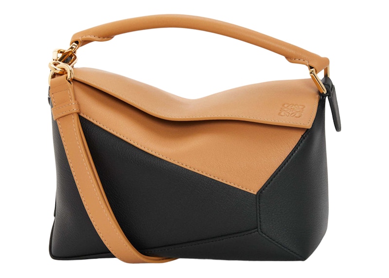 LOEWE Small Puzzle Bag in Classic Calfskin Warm Desert/Black