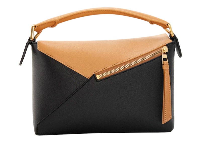 Order LOEWE小号Puzzle经典小牛皮包 温暖沙漠色/黑色