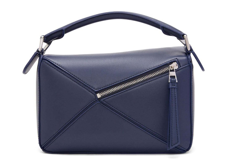 Order ロエベ スモールパズルバッグ サテンカーフスキン アビスブルー