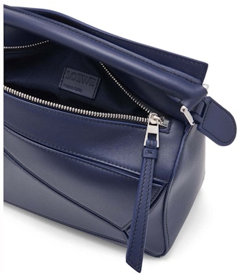 LOEWE Small Puzzle Bag In Satin Calfskin Abyss Blue Lookbook LOEWE Small Puzzle Bag In Satin Calfskin Abyss Blue