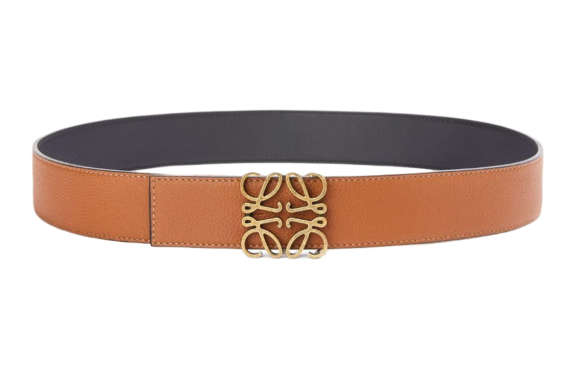 LOEWE Smooth Calfskin & Soft Textured Leather Belt Unisex Couple Style 4cm E619238X12-2935