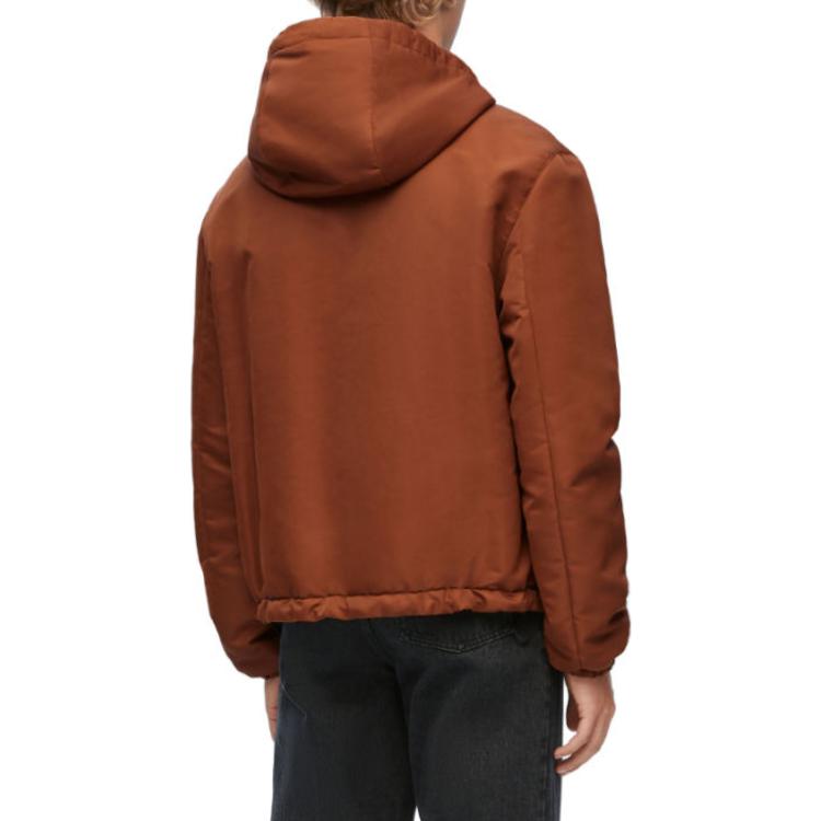 Shop 로에웨 솔리드 컬러 드로우스트링 재킷 남성용 지퍼 포켓. H526Y02W68-1100