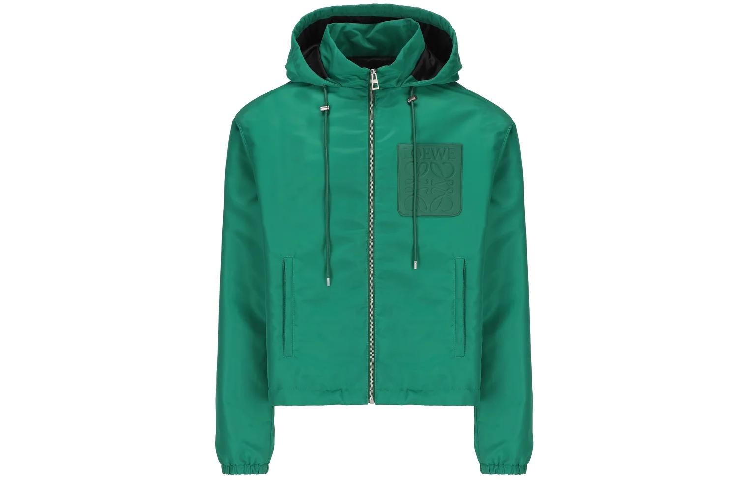 LOEWE Solid Color Zip-Up Hoodie Jacket in Green H526Y02W68-4100