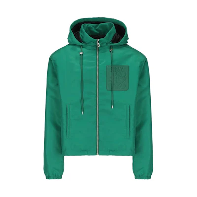 LOEWE Solid Color Zip-Up Hoodie Jacket in Green H526Y02W68-4100