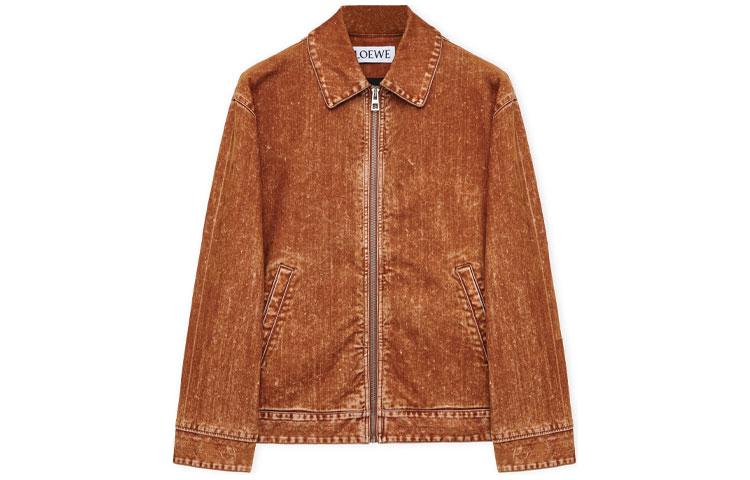 LOEWE Solid Color Zip-Up Jacket in Terra Cotta H526Y50W05-3380