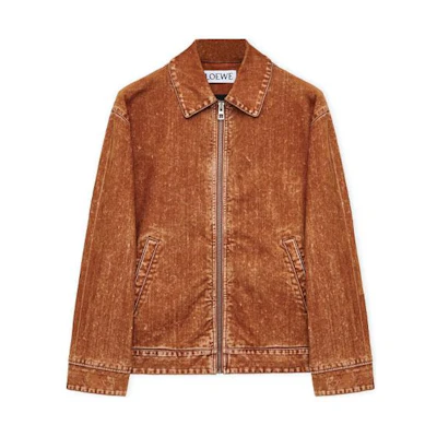 LOEWE Solid Color Zip-Up Jacket in Terra Cotta H526Y50W05-3380