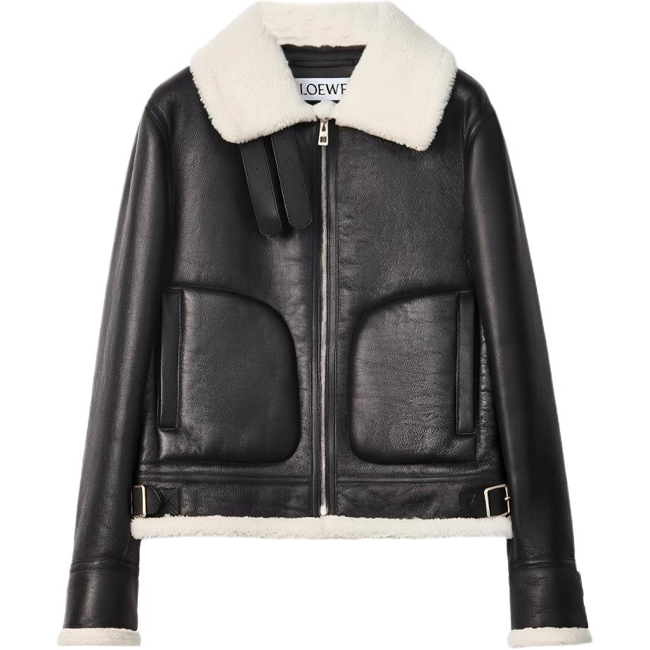 LOEWE Solid Color Zip-Up Short Jacket Black H526Y19L60-1671