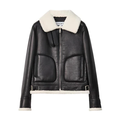LOEWE Solid Color Zip-Up Short Jacket Black H526Y19L60-1671