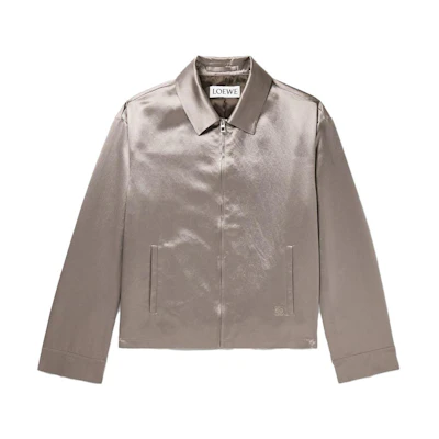 LOEWE Solid Color Zipped Collared Slim Fit Long Sleeve Jacket Beige Men H526Y03WAJ-1210