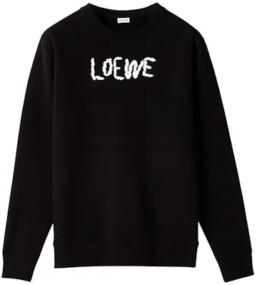 LOEWE Solid Pullover Lengan Panjang Sweatshirt Hitam Bordir H526Y24J11-1100 Buy LOEWE Solid Pullover Lengan Panjang Sweatshirt Hitam Bordir H526Y24J11-1100