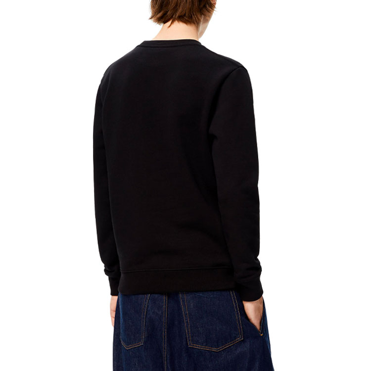 Purchase ロエベ ソリッド 刺繍 プルオーバー 長袖 スウェットシャツ ブラック H526Y24J11-1100