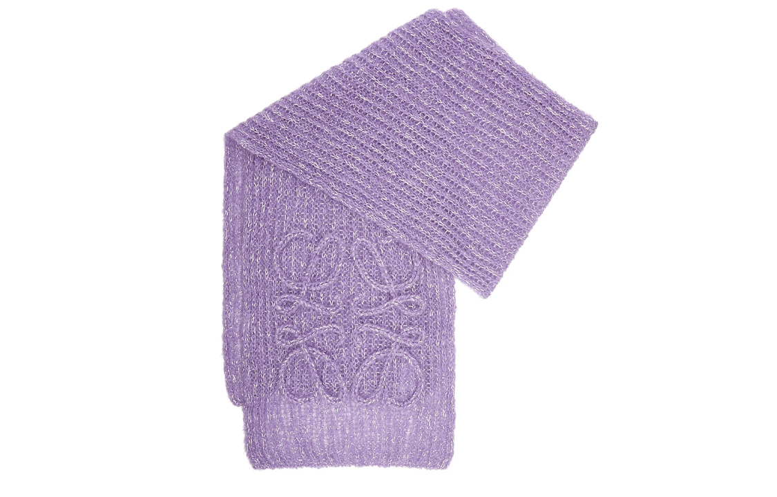 Lookbook LOEWE 拼接針織圍巾 紫色 情侶款 男女通用 F000487XEZ