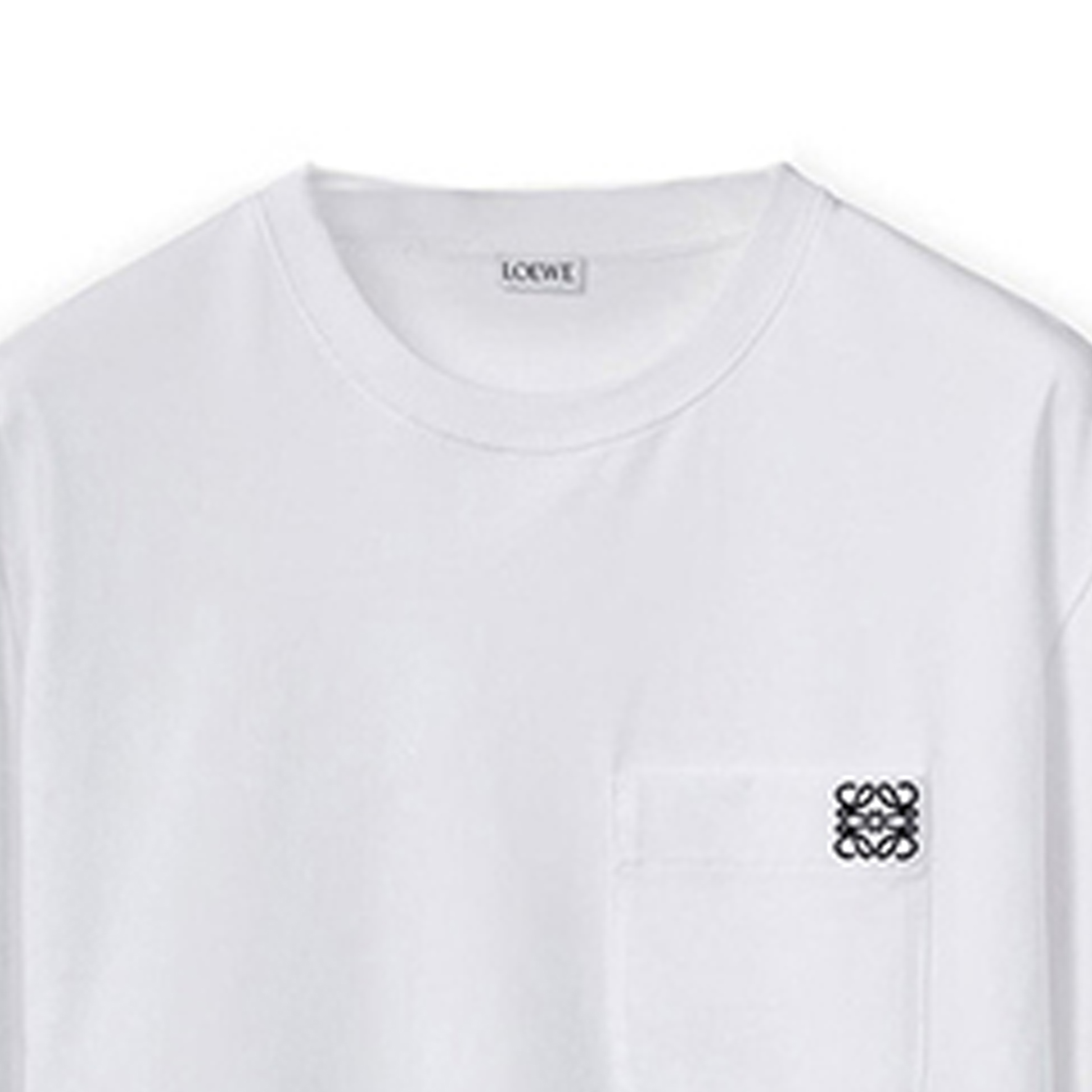 Shop LOEWE SS21 Anagram 圖案長袖圓領T恤 白色 H526Y24J04-2100