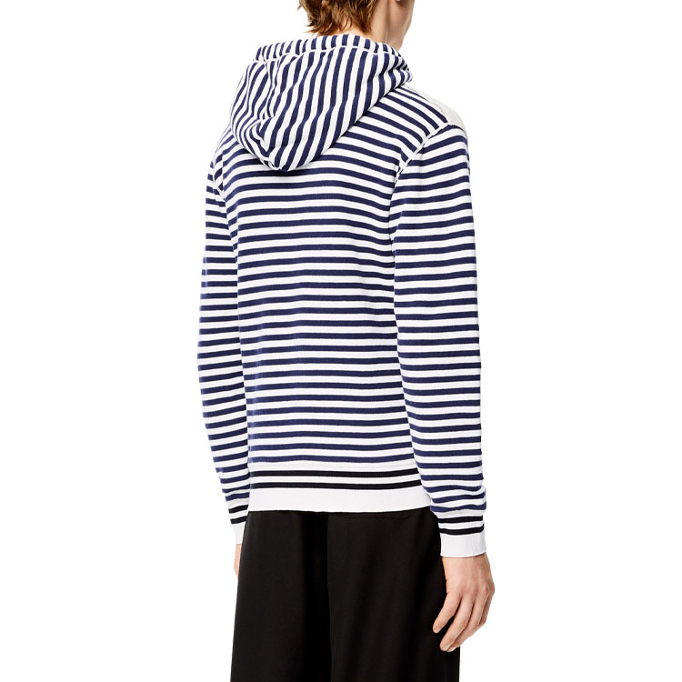 Purchase LOEWE SS21 Anagram Embroidered Cotton Hoodie Navy Blue Edition. H526Y25J04-2396