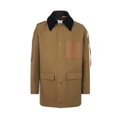 LOEWE SS21 Solid Color Pocket Jacket in Khaki Brown H526Y02W03-3150