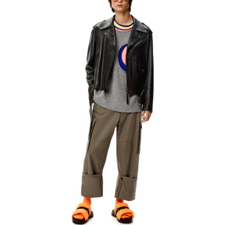 LOEWE SS22  Asymmetric Zipper Biker Leather Jacket Black H526Y19L37-1100 圖 3