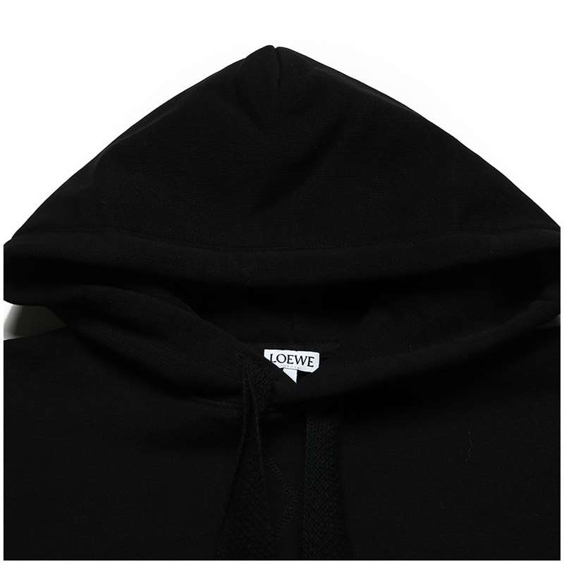 Sizing LOEWE SS22 黑色刺繡棉質連帽衫. H526Y25X08-1100