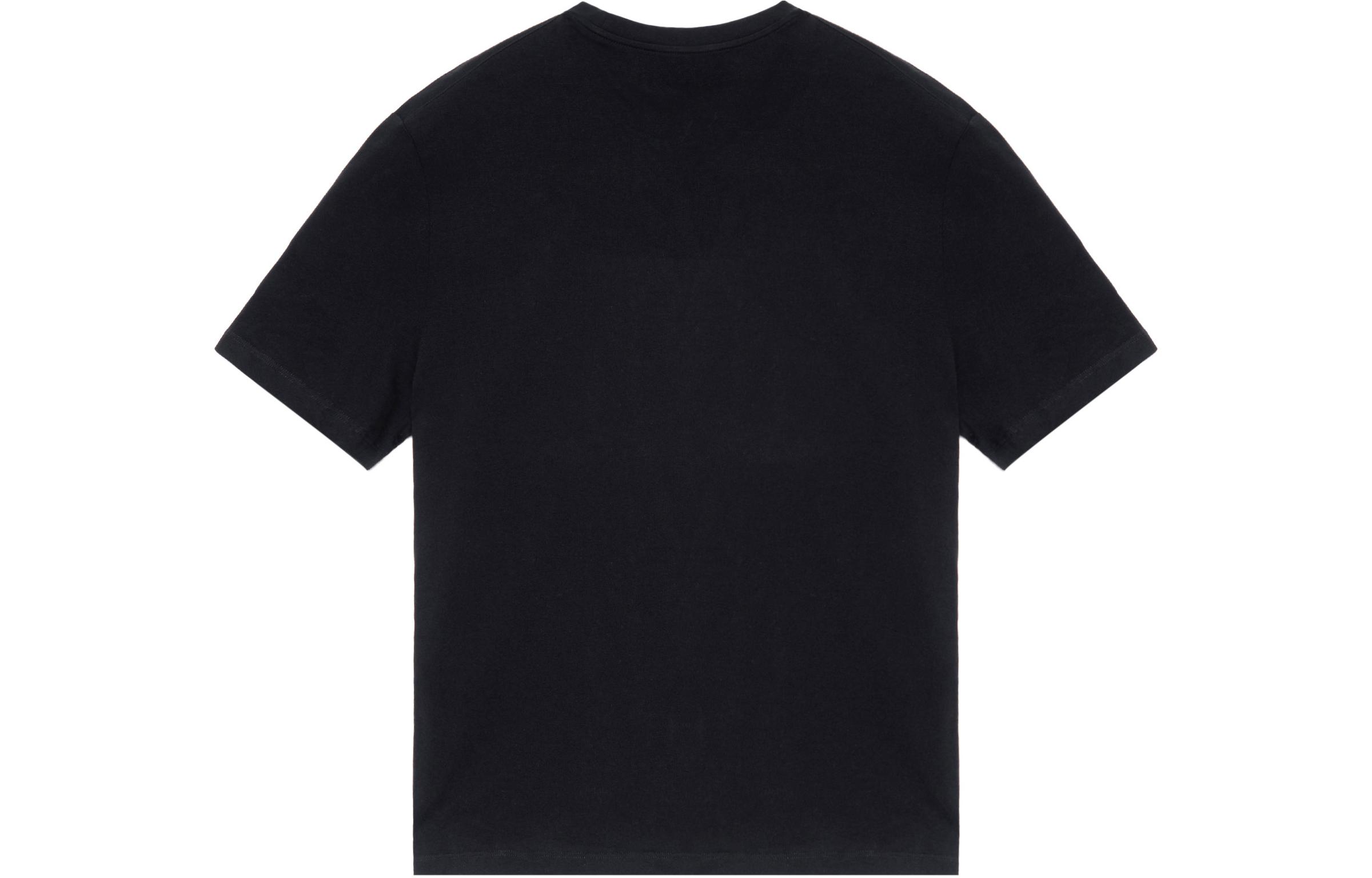 Lookbook LOEWE SS22 霓虹粉刺繡標誌黑色圓領T恤. H526Y22X12-8964