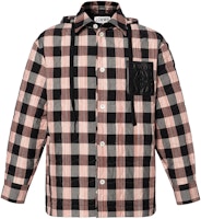 LOEWE SS22 Quilted Check Cotton Hooded Shirt Multicolor H526Y0-5W60 LOEWE SS22 Quilted Check Cotton Hooded Shirt Multicolor H526Y0-5W60