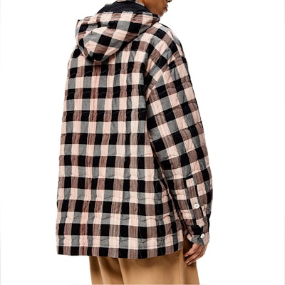 LOEWE SS22 Quilted Check Cotton Hooded Shirt Multicolor H526Y0-5W60 Shop LOEWE SS22 Quilted Check Cotton Hooded Shirt Multicolor H526Y0-5W60