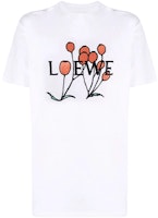 LOEWE SS22 White Cotton T-Shirt with Botanical Embroidery. H800Y22X13-2016 LOEWE SS22 White Cotton T-Shirt with Botanical Embroidery. H800Y22X13-2016