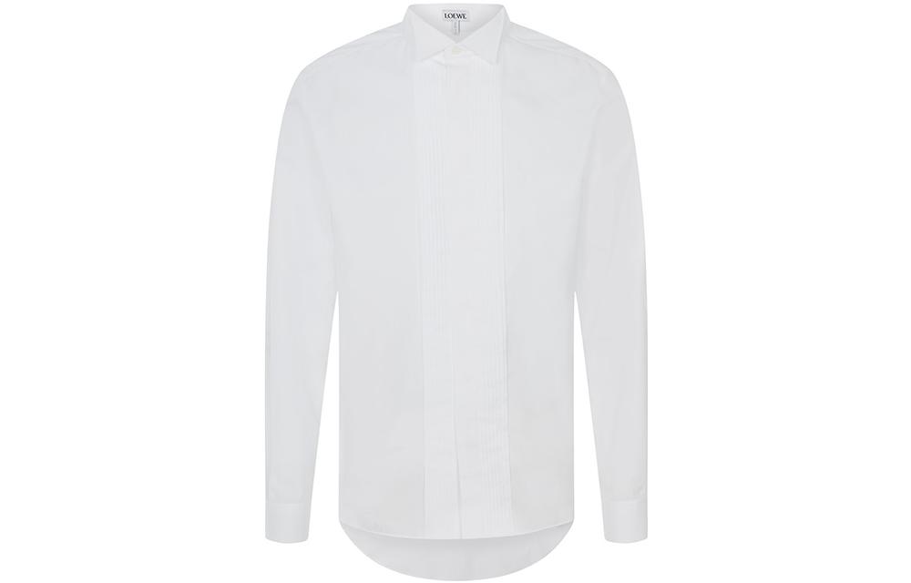 LOEWE SS22  White Solid Color Long-Sleeve Button-Up Shirt H800Y05X14-2100