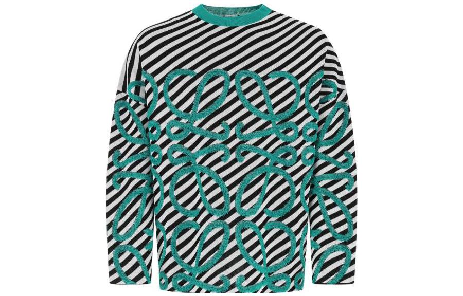 LOEWE SS22 All-Over Print Crewneck Sweater Men’s Blue H526Y14KAS-2076