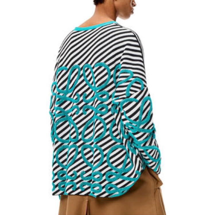 Purchase LOEWE SS22 男士藍色全版印花圓領毛衣 H526Y14KAS-2076