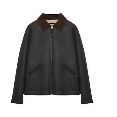 LOEWE SS22 Black Solid Color Zip-Up Workwear Jacket H526Y19L72-1103