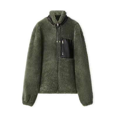 LOEWE SS22 Green Collared Zip-Up Jacket H526Y19L40-4382