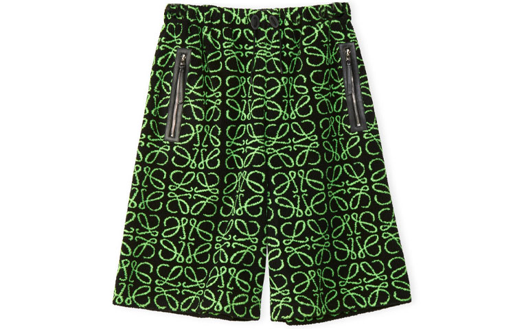Order LOEWE SS22 Jacquard Bermuda Shorts Green . H526Y27J09-1104