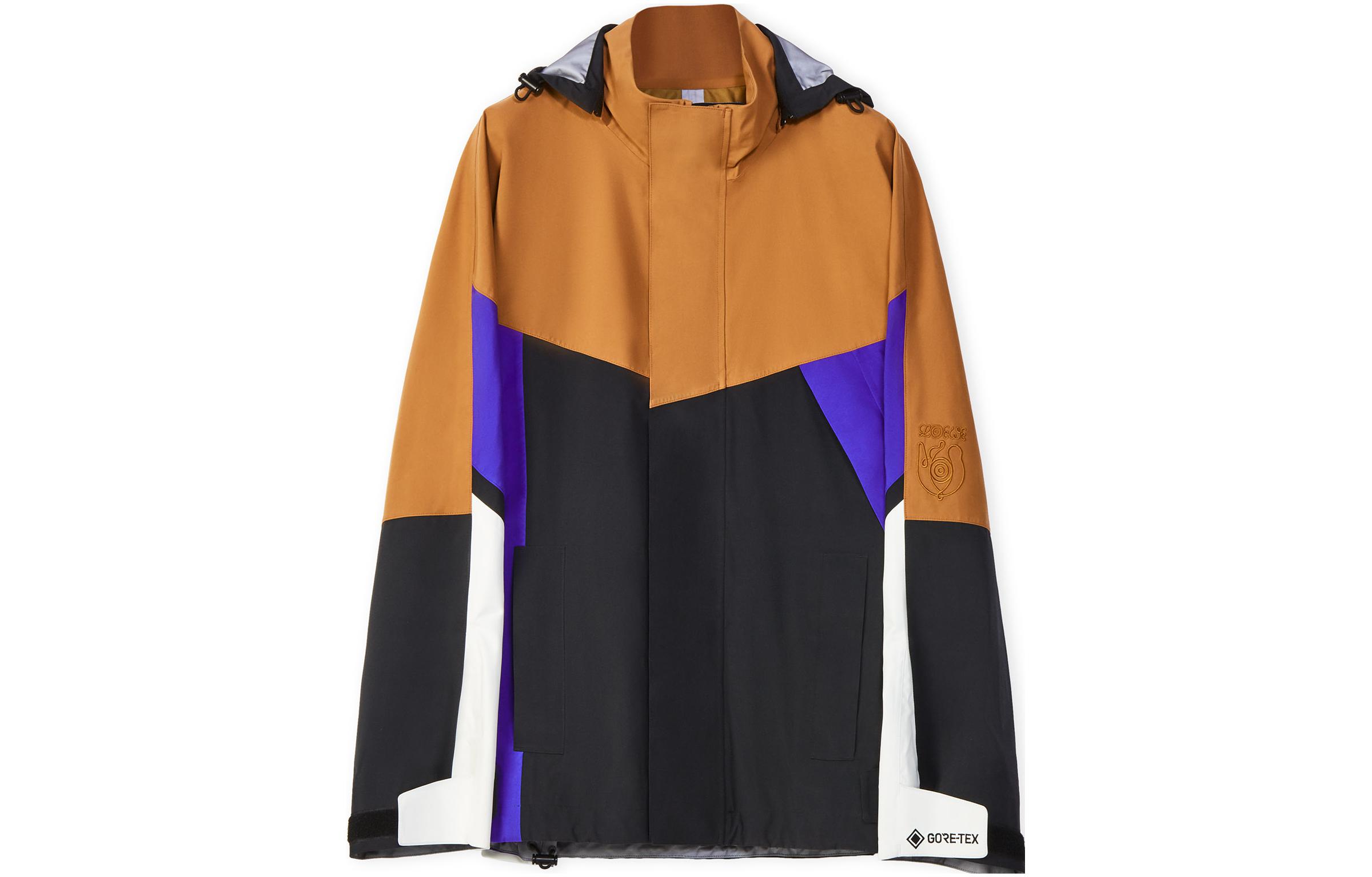 LOEWE SS22 Multicolor Logo Embroidered Patchwork Zip-Up Hoodie Jacket H664Y02W42-7368