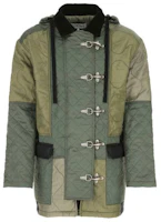 LOEWE SS22 Padded Patchwork Long-Sleeve Jacket Green H664Y02W51KHAGR-EMUL LOEWE SS22 Padded Patchwork Long-Sleeve Jacket Green H664Y02W51KHAGR-EMUL