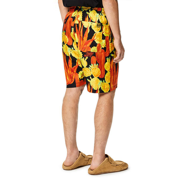 Shop 로에베 SS22 파울라스 이비자 선인장 프린트 드로스트링 숏츠 옐로우. H616Y04X47-1108