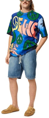 LOEWE SS22 Paula''s Ibiza 幾何圖案標誌藍色男款T恤 H616Y22X34-9990 Lookbook LOEWE SS22 Paula''s Ibiza 幾何圖案標誌藍色男款T恤 H616Y22X34-9990