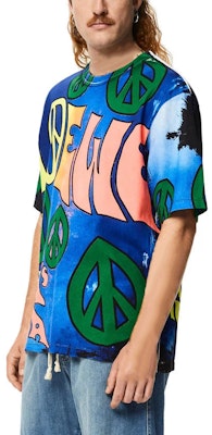 LOEWE SS22 Paula''s Ibiza 幾何圖案標誌藍色男款T恤 H616Y22X34-9990 Shop LOEWE SS22 Paula''s Ibiza 幾何圖案標誌藍色男款T恤 H616Y22X34-9990