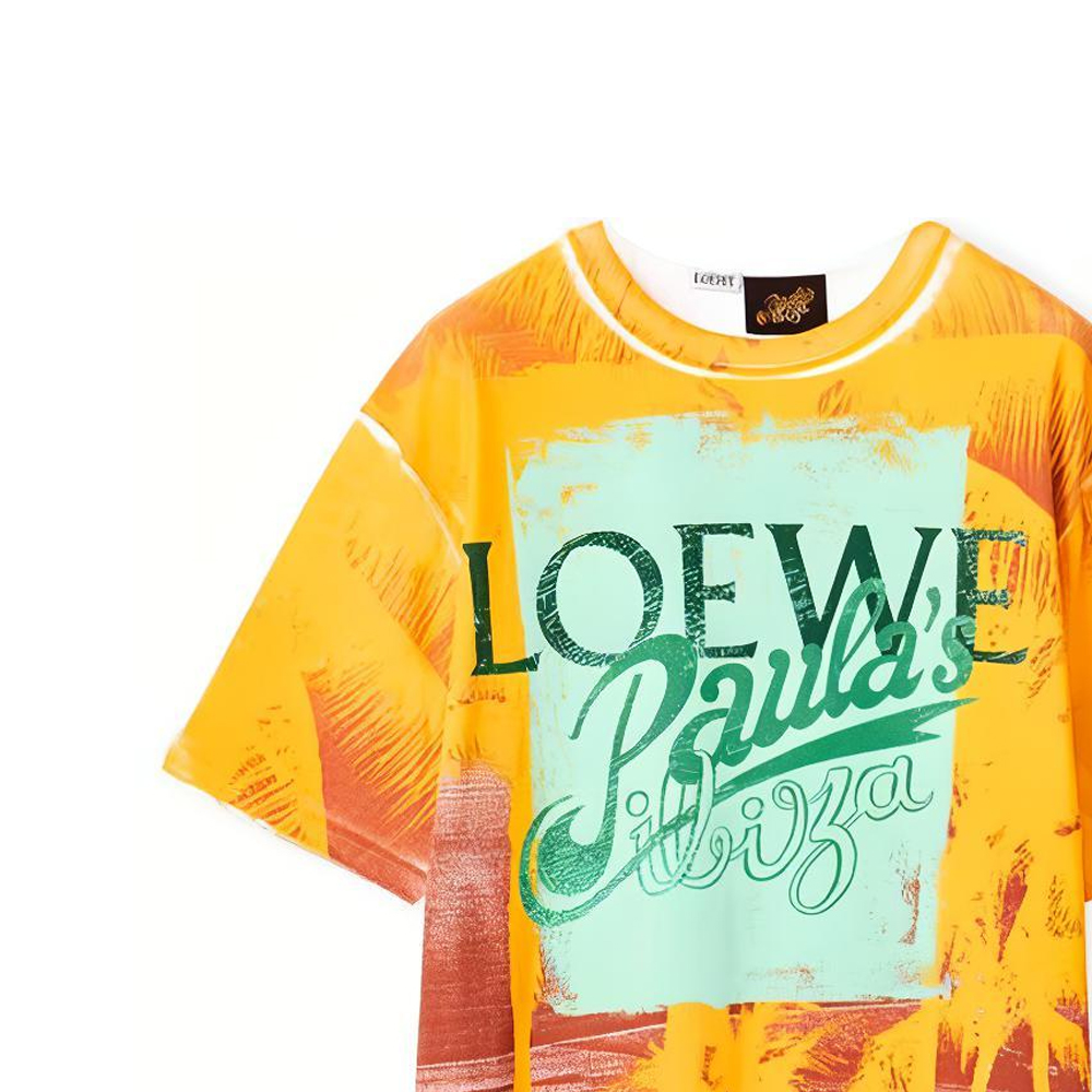 Purchase LOEWE SS22 Paula's Ibiza Palm Tree Print Yellow Unisex T-Shirt. H616Y22X43-1952
