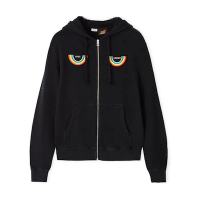 LOEWE SS22 Paula’s Ibiza Rainbow Logo Hoodie Black H616Y25X08-8946