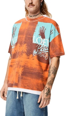 LOEWE SS22 Paula''s Ibiza 風景印花橙色休閒男士T恤 H616Y22X37-1905 Shop LOEWE SS22 Paula''s Ibiza 風景印花橙色休閒男士T恤 H616Y22X37-1905