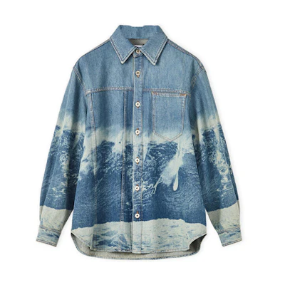 LOEWE SS22 Paula’s Ibiza Surf Print Denim Jacket Blue H616Y12X01-5320