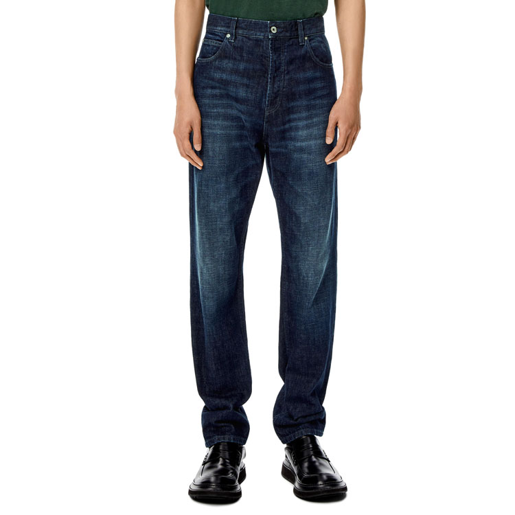 Purchase ロエベ SS22 テーパード ウォッシュド コットン ジーンズ ブルー. H526Y04X19-5400