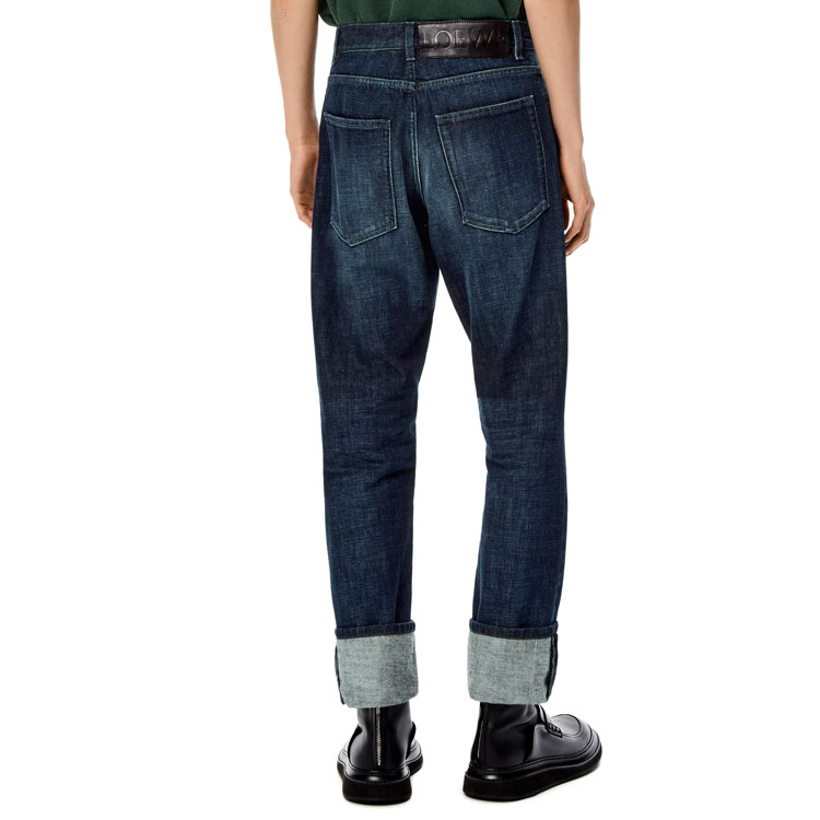 Details for ロエベ SS22 テーパード ウォッシュド コットン ジーンズ ブルー. H526Y04X19-5400