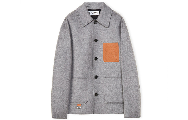 LOEWE SS22 Wool-Cashmere Work Jacket Gray H526Y02W14-4936